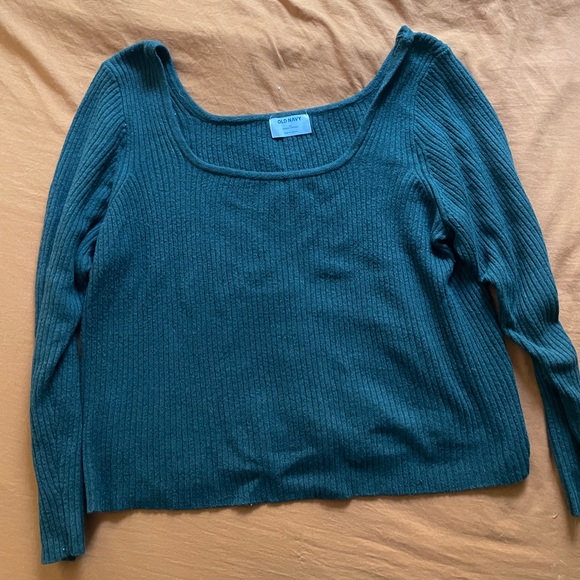 Old Navy Fitted Cropped Square-Neck Rib-Knit Sweater - Picture 2 of 4